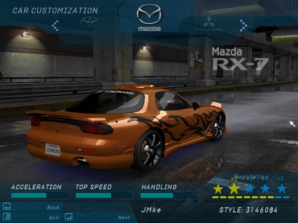 NFS Underground %100 Savegame